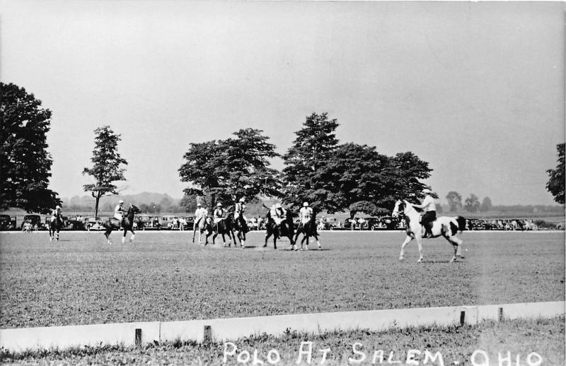 E92/ Salem Ohio RPPC Postcard Columbiana Co c50s Polo Horses Game