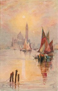 Postcard C-1910 Venice Italy Tuck Oilette Paint Texture Sartes Oilette 23-9356