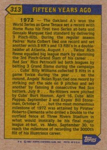 1987 Topps Baseball Card Turn Back The Clock Roberto Clemente Pittsburgh Pira...