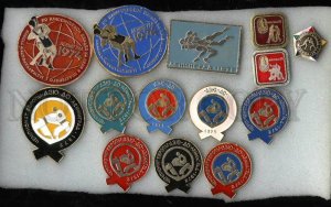 000109 WRESTLING set of 14 russian different pins 