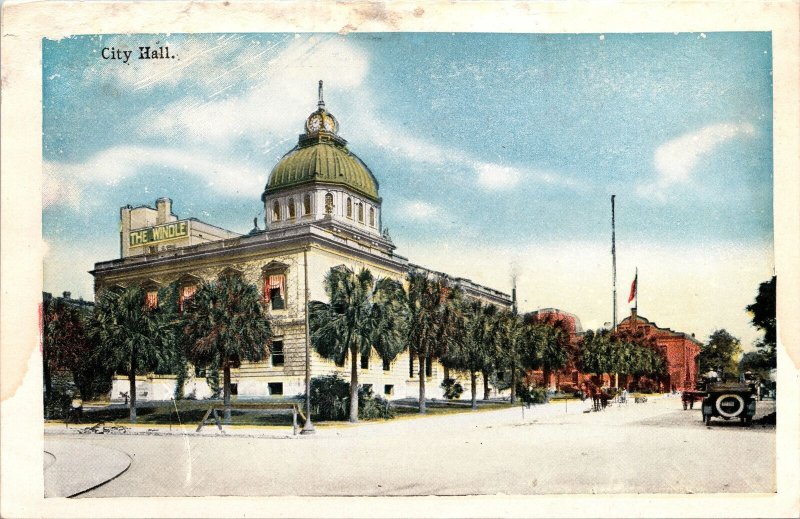 Vintage Continental Size Soft-Paper Picture City Hall Hemming Park ...