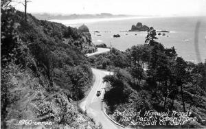 Auto 1940s Humboldt County California Redwood Highway Art Ray RPPC 851