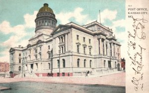 Vintage Postcard 1910 Post Office Building Postal Service Kansas City Missouri