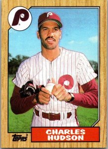 1987 Topps Baseball Card Charles Hudson Philadelphia Phillies sk3466