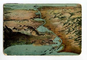 3046941 EGYPT Port-Said MAP of Suez Canal Vintage PC