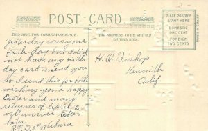 Holiday  A JOYFUL EASTERTIDE   Cross~Farmhouse~Bridge  c1910's Easter Postcard