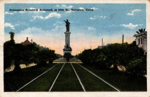 USA Broadway Boulevard Galveston Texas Vintage Postcard 08.77