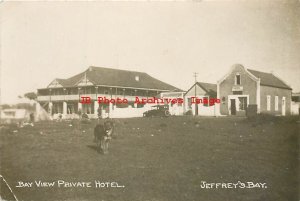 South Africa, Jeffreys Bay, RPPC, Bay View Private Hotel, Stamp, Photo