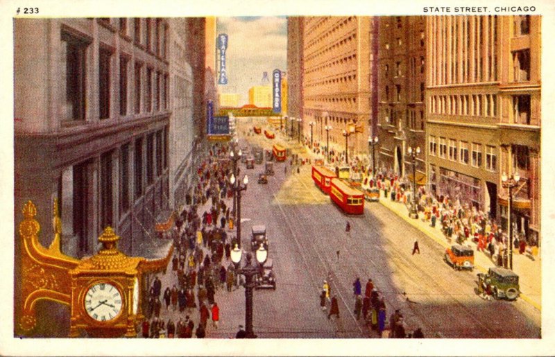 Illinois Chicago Trolleys On State Street