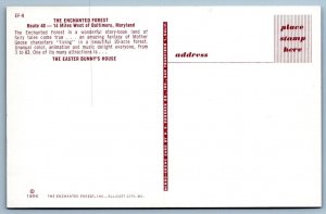 1956 EASTER BUNNY EGG HOUSE ENCHANTED FOREST ELLICOTT CITY MD POSTCARD