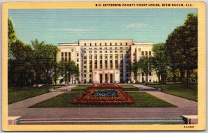 Birmingham Alabama AL, Front View Jefferson County Court House, Vintage Postcard