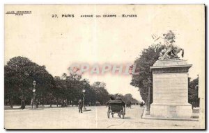 Old Postcard Paris Avenue Des Champs Elysees