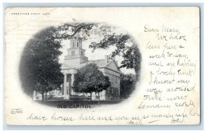 c1900s Old Capitol, Greetings from Iowa IA PMC Posted Antique Postcard