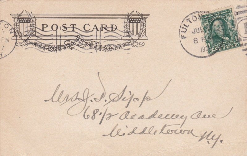 New York Fulton First & Oneida Streets 1907 sk2294