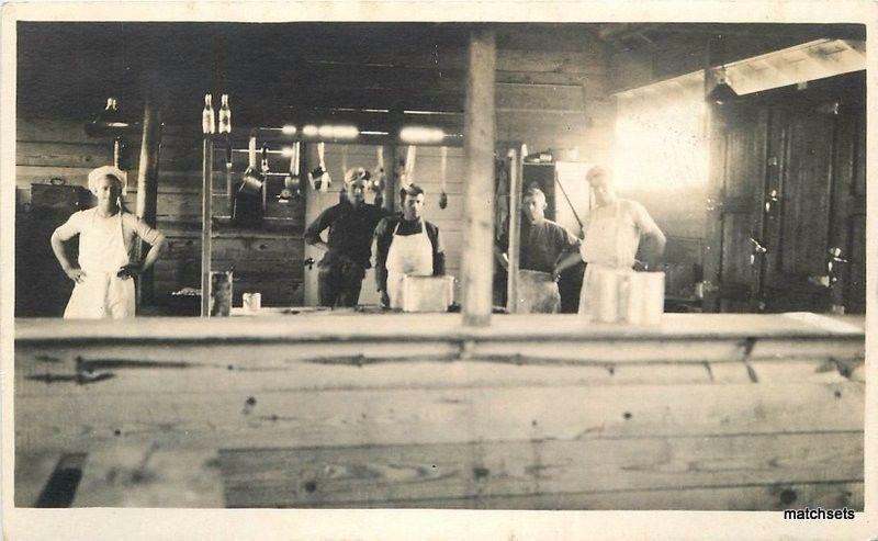 1920s Commercial Kitchen Interior Cooks Group Photo Occupation RPPC 2231