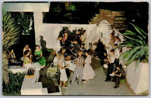 Vtg Barbecue Party Indian Lodge Fort Davis Mountains State Park TX Postcard