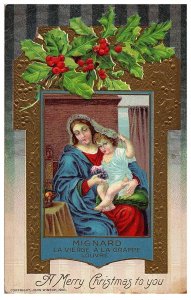 A Merry Christmas to You Blessed Mother & Child John Winsch 1910 Postcard