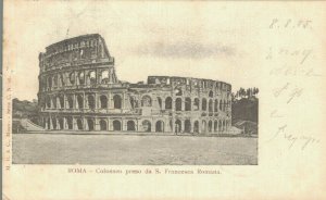 Italy Roma Colosseo Preso Da San Francesco Romana Rome Vintage Postcard 07.99