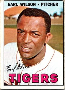 1967 Topps Baseball Card Earl Wilson Detroit Tigers sk2267