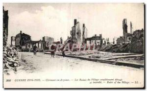 Old Postcard War Clermont in Argonne Village Ruins completely destroyed and f...