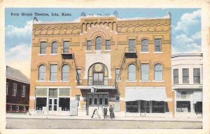 Your Grand Theatre Theater Iola Kansas 1920c postcard