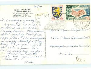 France 32 Bis Lourdes The Basilica and the Grave Edlux  Postcard # 6341