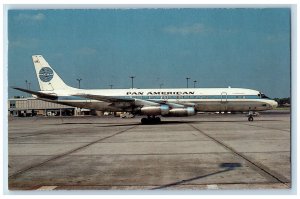 c1960s Pan American McDonnell Douglas DC-8-33 N8184A Airplane Vintage Postcard