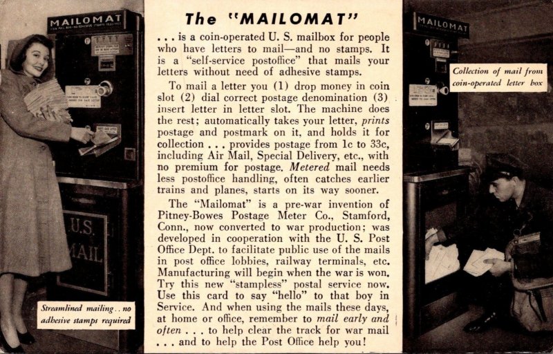 Advertising Pitney-Bower Postage Meter Mailomat