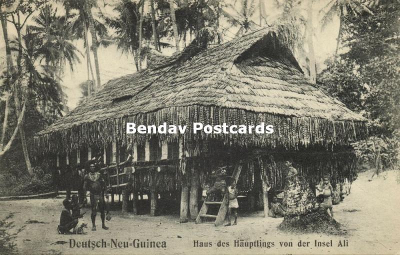 german new guinea, Home of the Papua Chief of Ali Isle (1910s) Mission