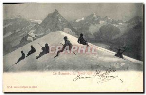 Old Postcard Climbing The top of the Breithorn