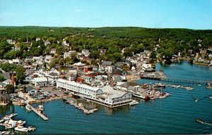 Maine Boothbay Harbor Aerial View Of Fishermans Wharf Inn and Waterfront