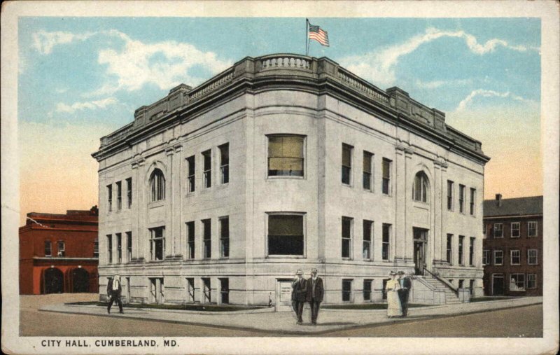 Cumberland Maryland MD City Hall Vintage Postcard