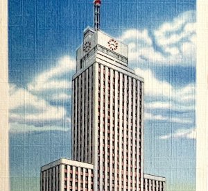 Mercantile Bank Building Dallas Texas Postcard City In The Sky c1930-40s PCBG8C