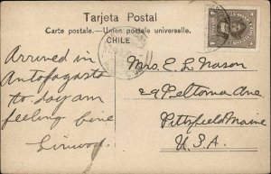 Antofogasta Chile Banco Espangol c1910 Used Postcard