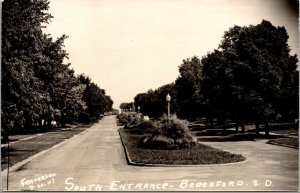 Real Photo Postcard South Entrance in Beresford, South Dakota~138266 