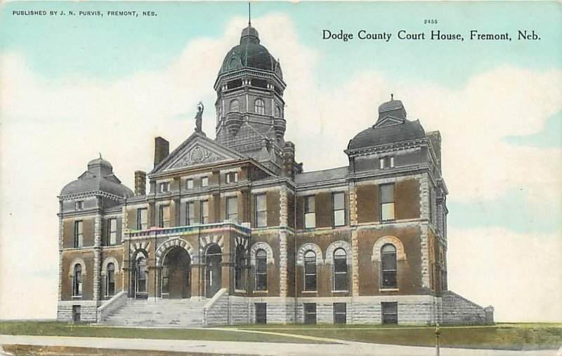 FREMONT, NE Nebraska ~ Dodge County COURT HOUSE  c1910s   Postcard