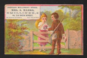 VICTORIAN TRADE CARD Pioneer Millinery Store