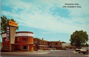 Swimming Pool and Children's Pool Chief Illini Motel Urbana IL Postcard PC465