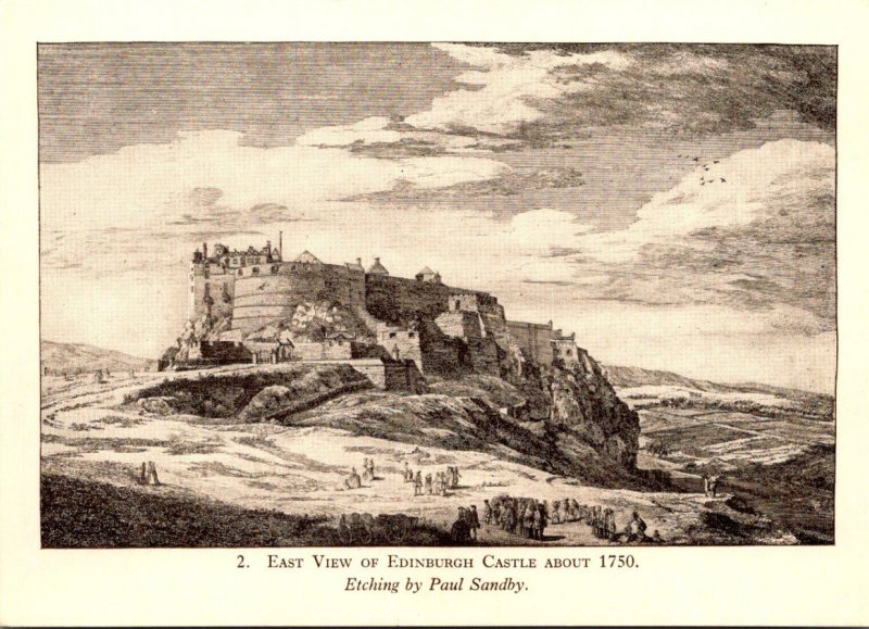 Scotland Edinburgh East View Of Castle About 1750 Etching By Paul Sandby