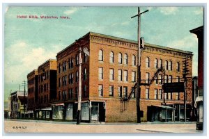 1912 Hotel Ellis Exterior Roadside View Waterloo Iowa IA Posted Vintage Postcard 