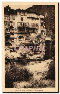 Postcard Old Bridge In Royans Old houses on Bourne