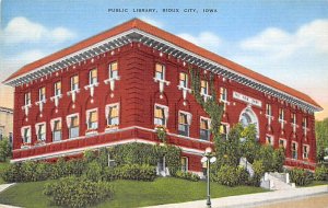 Public Library Sioux City, Iowa USA View Postcard Backing 