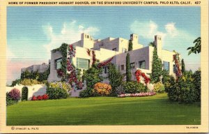 Home President Herbert Hoover Stanford University Campus Palo Alto CA Postcard 
