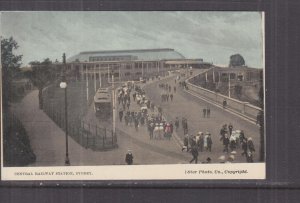 NEW SOUTH WALES, SYDNEY, CENTRAL RAILWAY STATION, TRAM, c1920 ppc., unused. 