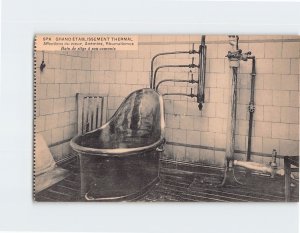 Postcard Bain de slège à eau courante, Spa Grand Établissement Thermal