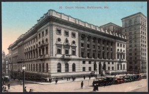 Maryland ~ BALTIMORE Court House - Vintage DB with old vehicles Cars 1907-1915