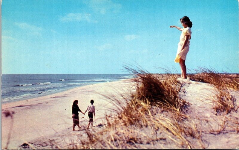 Long Island Ocean Front New York Atlantic Ocean Postcard PM Greenport NY Cancel