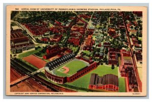 Vintage 1930's Postcard Aerial View University of Pennsylvania Philadelphia PA