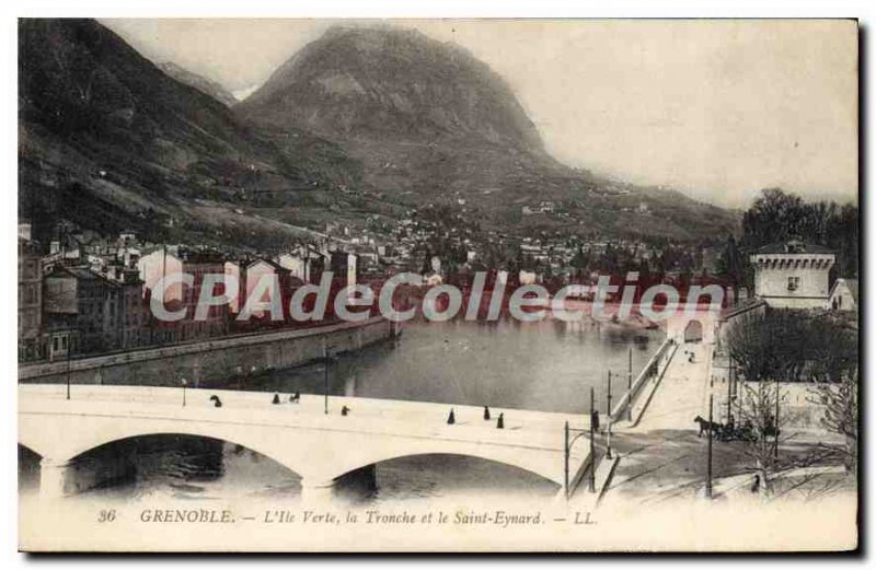 Old Postcard The Green Island Grenoble La Tronche And The Saint Eynard