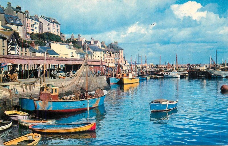 UK England Brixham trawlers at fish market sailing vessel fishing